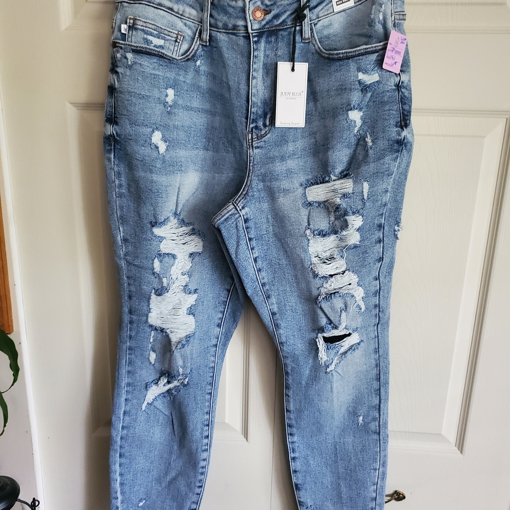 Judy Blue Distressed Blue Jeans Size 14W